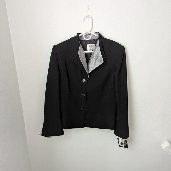 NWT Collections for Le Suit Women's Black & Sheer Collar Blazer, 16 - Picture 2 of 6